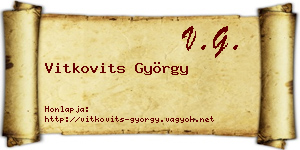 Vitkovits György névjegykártya