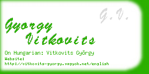 gyorgy vitkovits business card